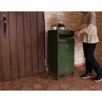 【軒先渡し】ヤマソロ Caleb ラージスタンドポスト グリーン 幅400×奥行335×高さ900mm 1台（直送品）