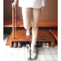 【軒先渡し】ヤマソロ 手すり付きうづくり玄関台90 ブラウン 幅996×奥行400×高さ780～795mm 1台（直送品）