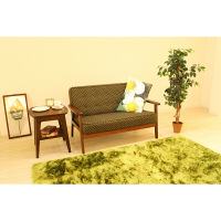 【軒先渡し】ヤマソロ ロージー 2人掛けソファ ドットグリーン 幅1140×奥行670×高さ730×座面高370mm 1台（直送品）