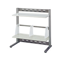 コクヨ（KOKUYO） デスクシェルフ<RESPACE-F> 可動式仕切板3枚付・棚2段 ライトグレー EAS-DSF6004NM 1台（直送品）