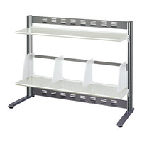 コクヨ（KOKUYO） デスクシェルフ<RESPACE-F> 可動式仕切板4枚付・棚2段 ライトグレー EAS-DSF8004NM 1台（直送品）