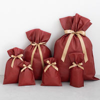 ヘッズ 不織布リボン付ギフトバッグーL/エンジ（10枚）