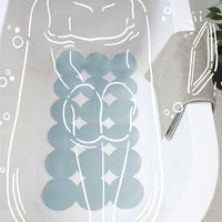 すべり止めマット浴室 浴槽用 バスルーム マット ブルー 1個 FUJIEI 吸盤付き 転倒防止 お風呂マット ラバーマット