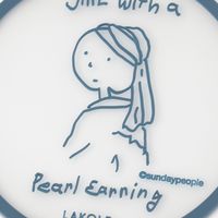 （世界の名作）PVCコースター2点セット 真珠の耳飾り 1セット（1袋（2個入）×2） LAKOLE/ラコレ