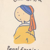 （世界の名作）巾着ポーチ（L） 真珠の耳飾り LAKOLE/ラコレ