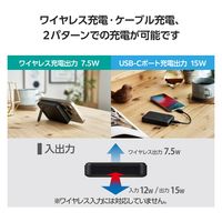 モバイルバッテリー iPhone ワイヤレス充電 スタンド USB-C 5000mAh DE-C53-5000BK エレコム 1個（直送品）
