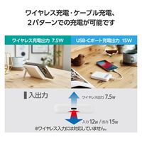 モバイルバッテリー iPhone ワイヤレス充電 スタンド USB-C 5000mAh DE-C53-5000WH エレコム 1個（直送品）