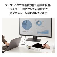 TypeC to HDMI 変換ケーブル 2m 4K 60Hz やわらか ブラック ECMPA-CHDMIY20B エレコム 1個