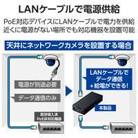 10Gマルチギガ対応 IEEE 802.3bt規格準拠 PoEインジェクター EIB-X01A-BT6 1個 エレコム