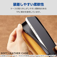 P242 ケース レザー 手帳型 マグネット 衝撃吸収 スタンド機能付 ネイビー PM-P242PLFYNV エレコム 1個（直送品）