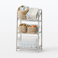 無印良品 スチールパイプ収納ラック用バスケットセット ウォームグレー 3個セット 良品計画