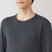 【メンズ】無印良品 紳士 あったか綿 クルーネック長袖Tシャツ 紳士S ダークグレー 良品計画