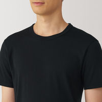 【メンズ】無印良品 紳士 あったか綿 クルーネック半袖Tシャツ 紳士XL 黒 良品計画