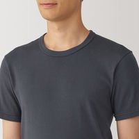 【メンズ】無印良品 紳士 あったか綿 クルーネック半袖Tシャツ 紳士XL ダークグレー 良品計画