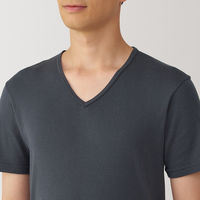 【メンズ】無印良品 紳士 あったか綿 Vネック半袖Tシャツ 紳士M ダークグレー 良品計画