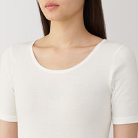 【レディース】無印良品 婦人 あったか綿 半袖Tシャツ 婦人S オフ白 良品計画