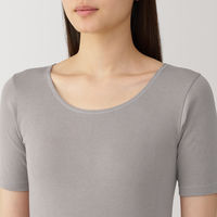 【レディース】無印良品 婦人 あったか綿 半袖Tシャツ 婦人S グレイッシュブラウン 良品計画