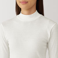 【レディース】無印良品 婦人 あったか綿 ハイネック長袖Tシャツ 婦人S オフ白 良品計画