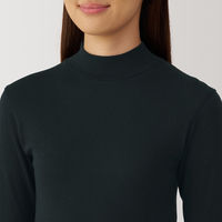 【レディース】無印良品 婦人 あったか綿 ハイネック長袖Tシャツ 婦人S 黒 良品計画