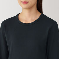 【レディース】無印良品 婦人 あったか綿 厚手 クルーネック長袖Tシャツ 婦人M 黒 良品計画