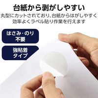 丸シール ラベルシール フォト光沢紙 強粘着 A4 24面 10シート ホワイト EDT-TWGK24R エレコム 1個