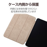 11インチ iPad Pro (M4) ケース レザー 手帳型 超薄型 グレージュ TB-A24PMWVGB エレコム 1個