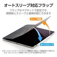 13インチ iPad Air (M2) ケース レザー 手帳型 超薄型 ブラック TB-A24XWVBK エレコム 1個（直送品）