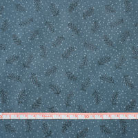 Patchwork Collection フラワーパターン スケア プリント生地 ブルー 巾約110cm×5mカット LR3087C-F-5（直送品）