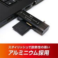 ナカバヤシ SD・microSD カードリーダー ライタ Type-C USB-A 両対応 USR-CSD4/BK 1個
