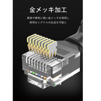LANケーブル Cat6A UTP 直角折れ360°スイング スリムタイプ 5m IB-9842 1本 VENTION