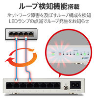 エレコム スイッチングハブ 8ポート ギガ LANハブ 磁石付 金属筐体 電源内蔵 EHC-G08MN4-HJW 1個（直送品）