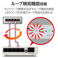 エレコム スイッチングハブ 5ポート ギガ LANハブ 磁石付 金属筐体 電源内蔵 EHC-G05MN4-HJW 1個（直送品）