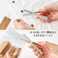 プラス はさみ フィットカットカーブ 携帯はさみ ツイッギー キャップレス グレージュ 36685 1セット(1個×5)