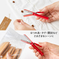 プラス はさみ フィットカットカーブ 携帯はさみ ツイッギー キャップレス レッド 36686 1セット（1個×5）