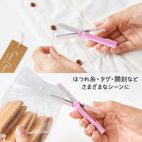 プラス はさみ フィットカットカーブ 携帯はさみ ツイッギー キャップレス ベビーピンク 36688 1セット(1個×5)