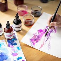 エルバン（HERBIN） エクラ　５０ｍｌ　ウォーターカラーインク スポイド付きキャップ　染料 オレンジ 1個（直送品）