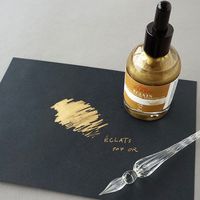 エルバン（HERBIN） エクラ　５０ｍｌ　ウォーターカラーインク スポイド付きキャップ　ピグメント（顔料） ゴールド 1個（直送品）