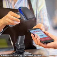 サンワサプライ 2次元バーコードリーダー(スタンド付き・QRコード対応) BCR-2D10GY 1個（直送品）