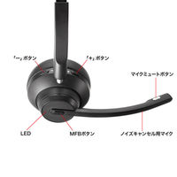 サンワサプライ Bluetoothステレオヘッドセット(クレードル付き・デュアルマイク) MM-BTSH70BK 1個