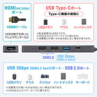 サンワサプライ HDMIポート付 USB Type-Cハブ USB-5TCH15BK 1個（直送品）