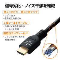 HDMI ケーブル 3m プレミアムハイスピード 4K 60Hz ブラック DH-HDPS14E30BK2 エレコム 1個