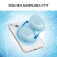 スマホ 冷却 パッド 2個入 BIGサイズ 吸熱 PCM素材 繰り返し使用可 ライトブルー P-SMPT02BUW エレコム 1個
