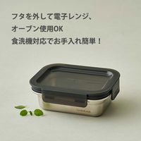 LIV PLUS 保存容器 ステンレス 長方形 400ml 電子レンジ対応 シルバー LST511 1個
