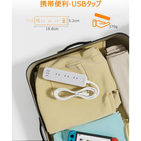 TESSAN 延長コード2m 電源タップ AC 9口 USB-A 2口 USB-C 1口 TS-709-C 1個