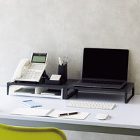 リヒトラブ 机上台 幅390mm ロータイプ マットブラック A7330-124 1セット（1台×5）