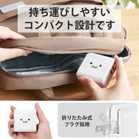 エレコム USB充電器 コンセント USB-A×2ポート 4.8A出力 しろちゃん EC-AC03WF 1個