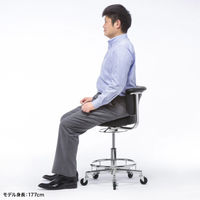 サンワサプライ 作業用ワークスツール 幅495×奥行495×高さ710～840mm ブラック SNC-RD10VBK 1脚（直送品）