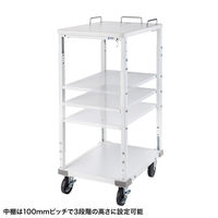 サンワサプライ 作業用プリンタカート 幅450×奥行600×高さ800～1000mm ホワイト RAC-FA6 1個（直送品）