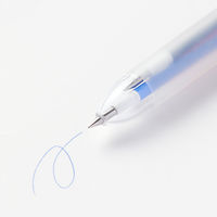 無印良品 こすって消せる3色ボールペン ノック式 半透明 0.38mm 黒/赤/青 1セット（1本×10） 良品計画