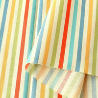 日本紐釦 ストライプ柄 スケア プリント生地 水色×白 HS1282-4-6M 1カット(110cm×6m)（直送品）